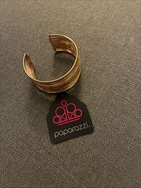 paparazzi Shimmering Gold Multi-Wire Cuff Bracelet